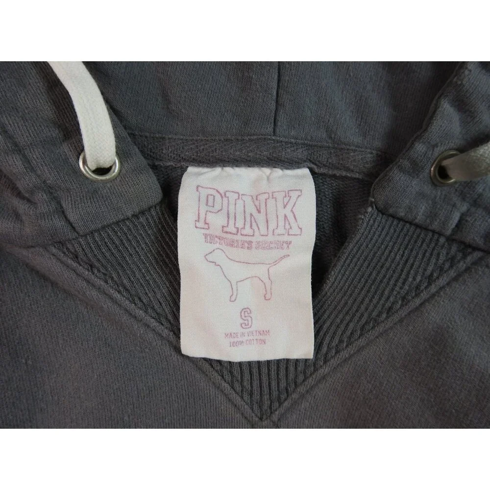Victoria’s Secret Pink Hoodie Size Small Gray Phi Beta Pink Pullover Sweatshirt - Picture 5 of 5